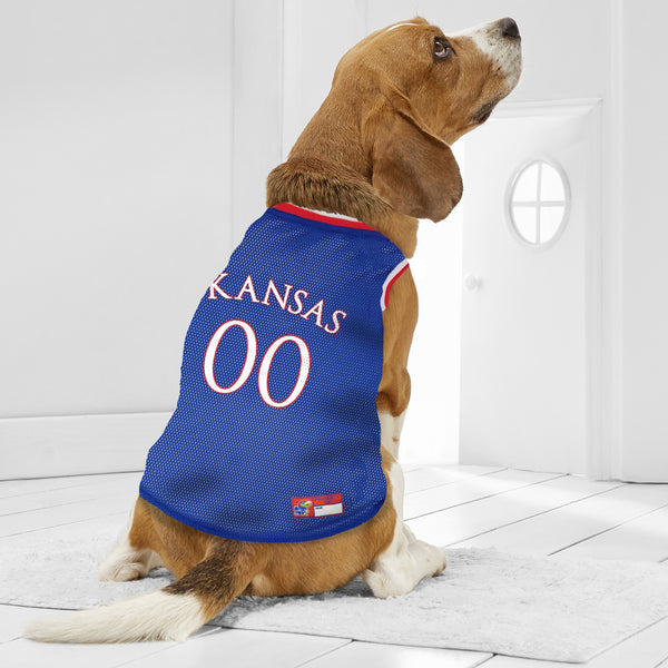 NCAA Kansas Jayhawks Basketball Dog & Cat Mesh Jersey