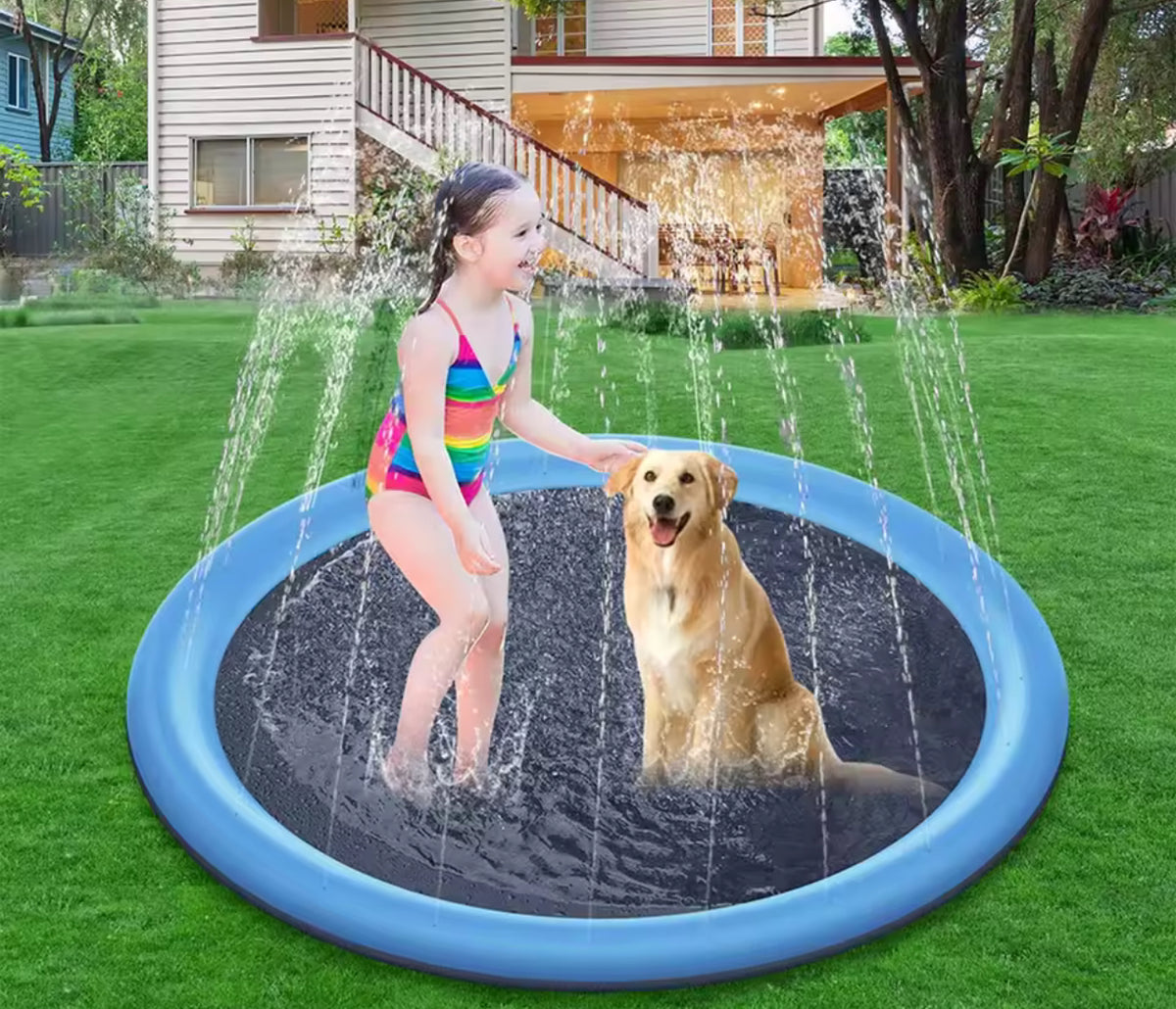 Splash Pad Sprinkler Pool for Dogs