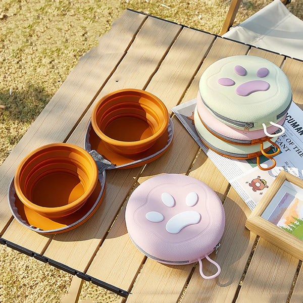 2 in 1 Foldable Travel Pet Bowl