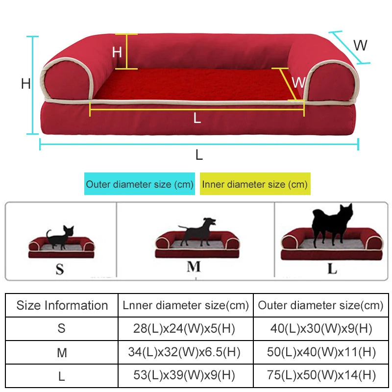 SQUARE WASHABLE PET SOFA BED