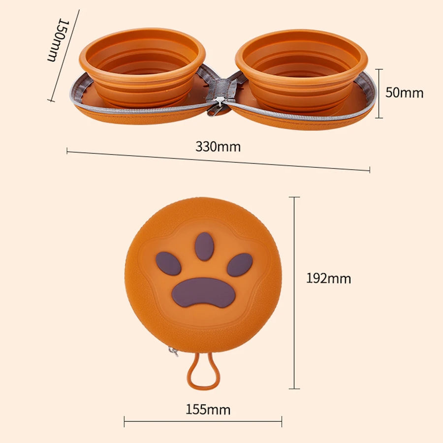 2 in 1 Foldable Travel Pet Bowl