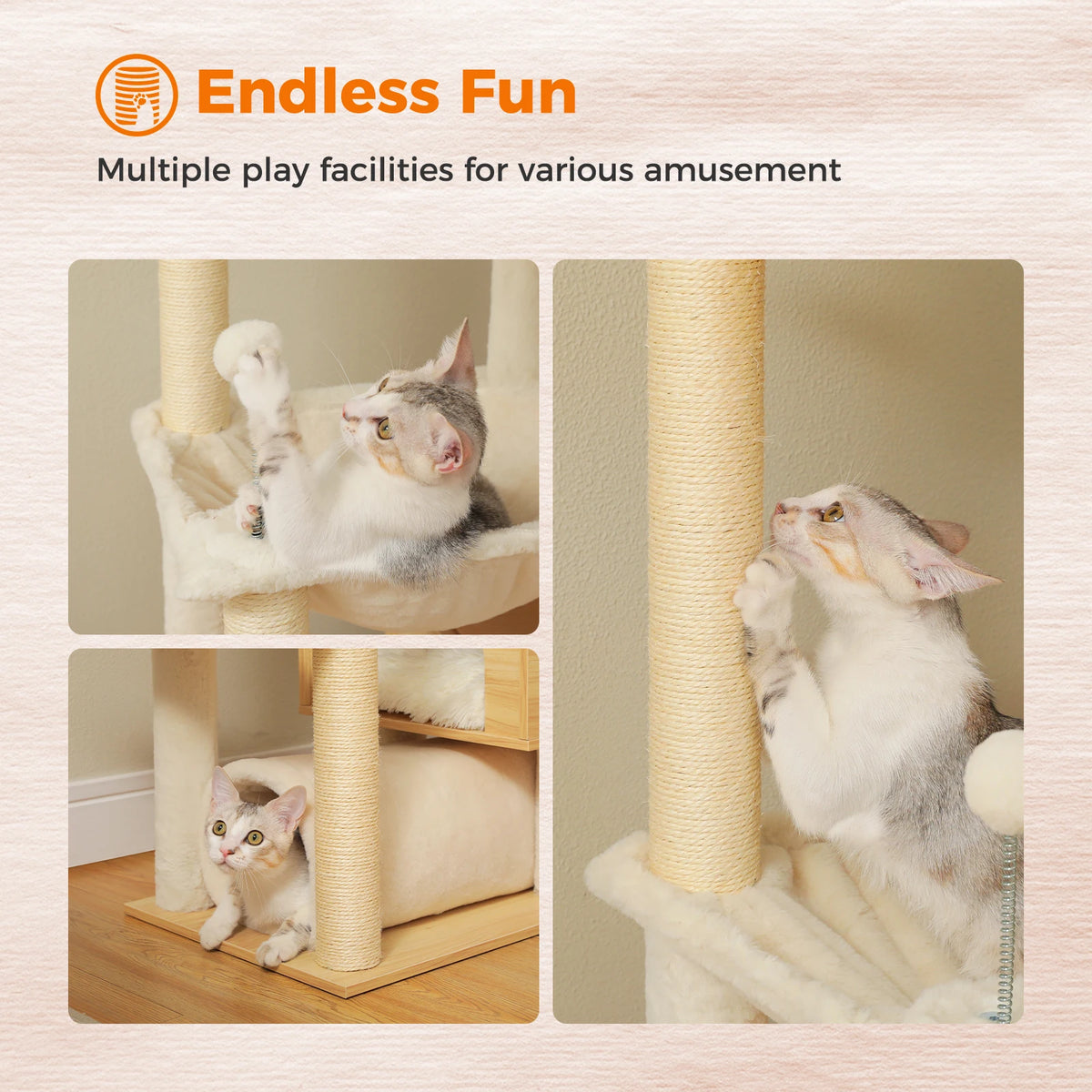Adjustable Wooden Cat Tree