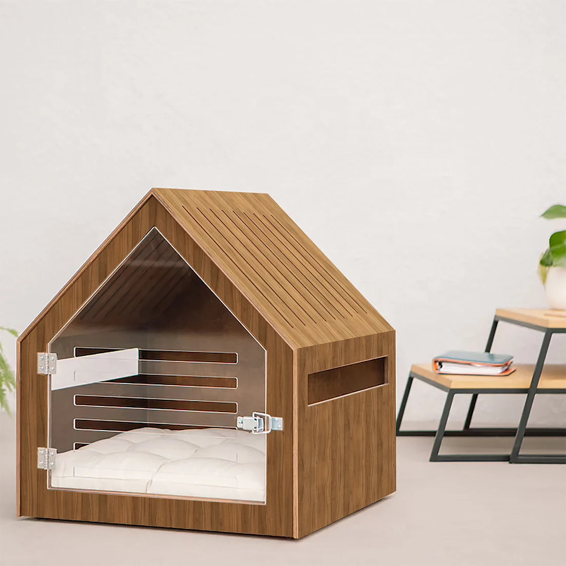 Modern Wooden Cat/Dog House (Brown)