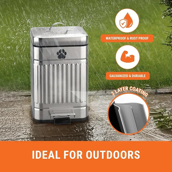 Metal Waste Bin (Silver)