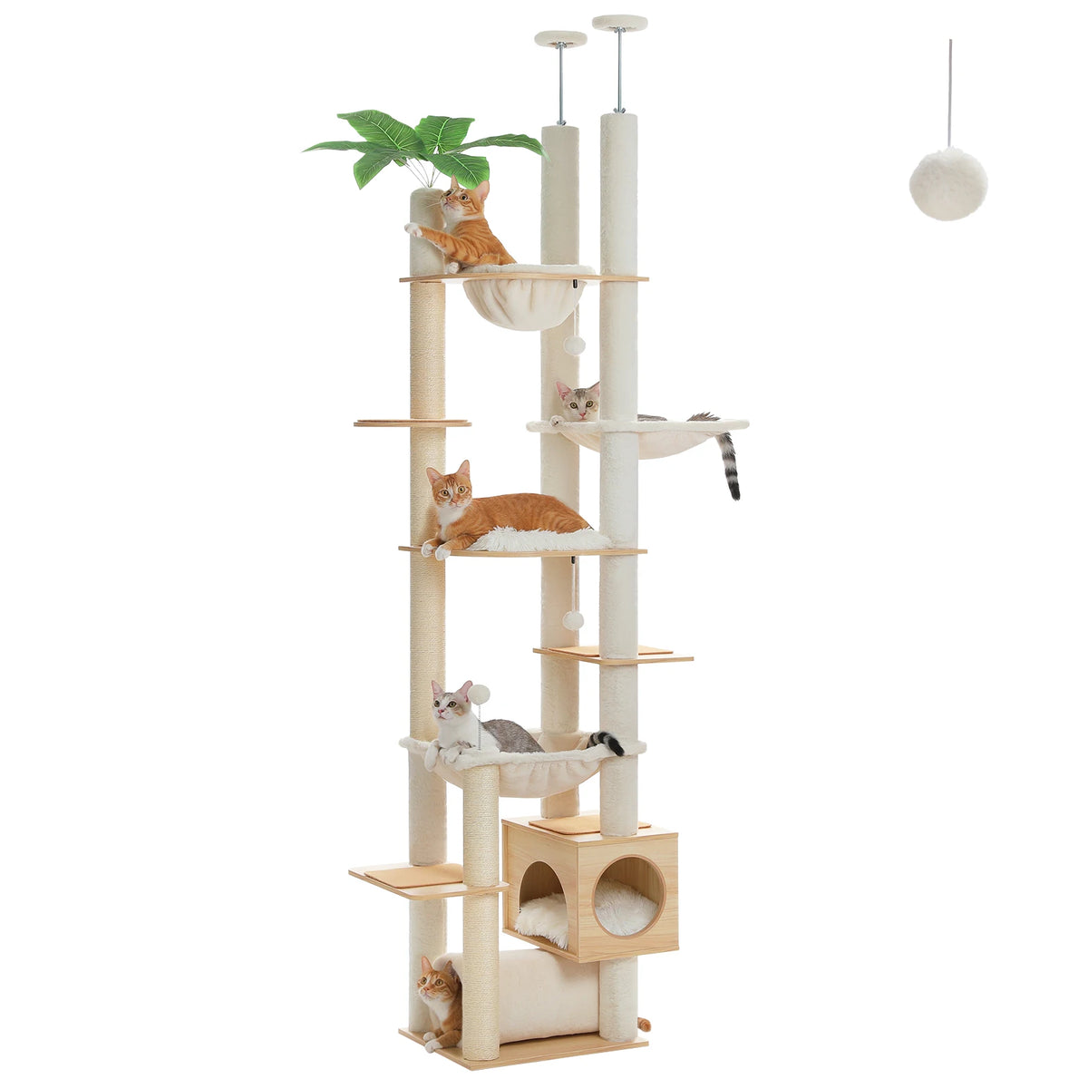 Adjustable Wooden Cat Tree