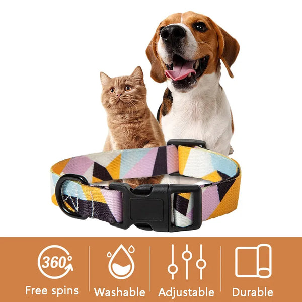 Bohemia Style Dog and Cat Collar and Leash Set