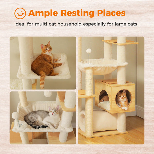 Adjustable Wooden Cat Tree