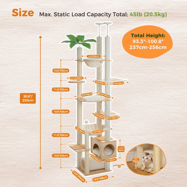 Adjustable Wooden Cat Tree