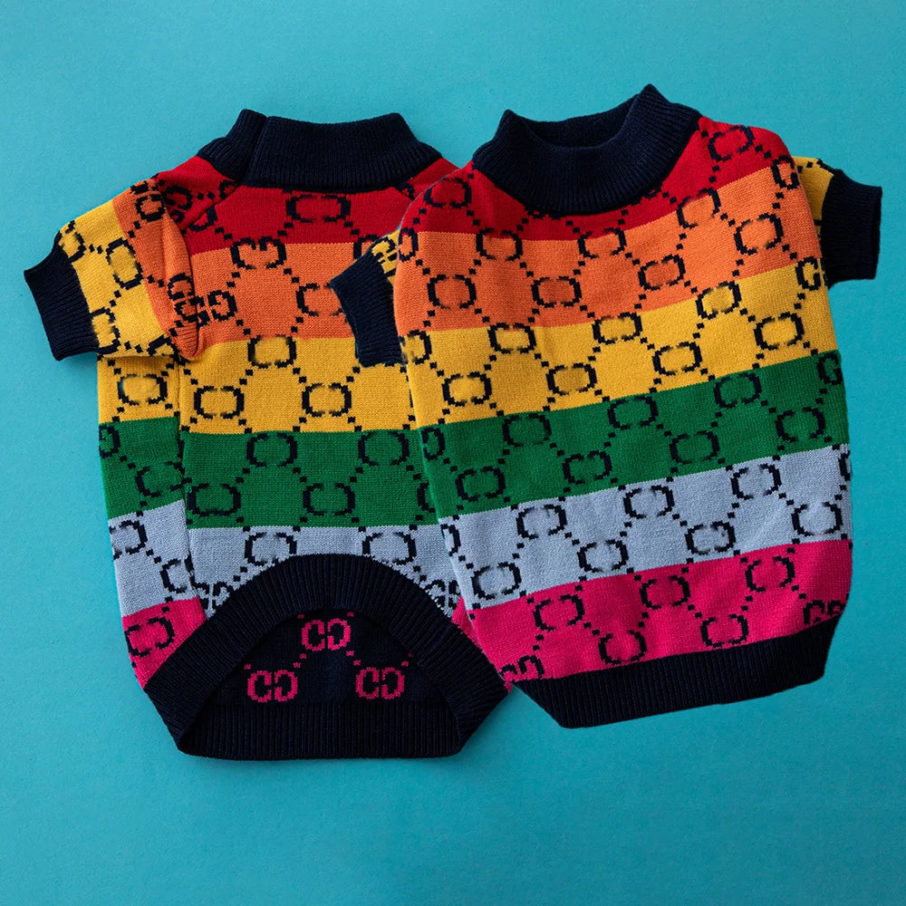 Rainbow Pullover Pet Sweater
