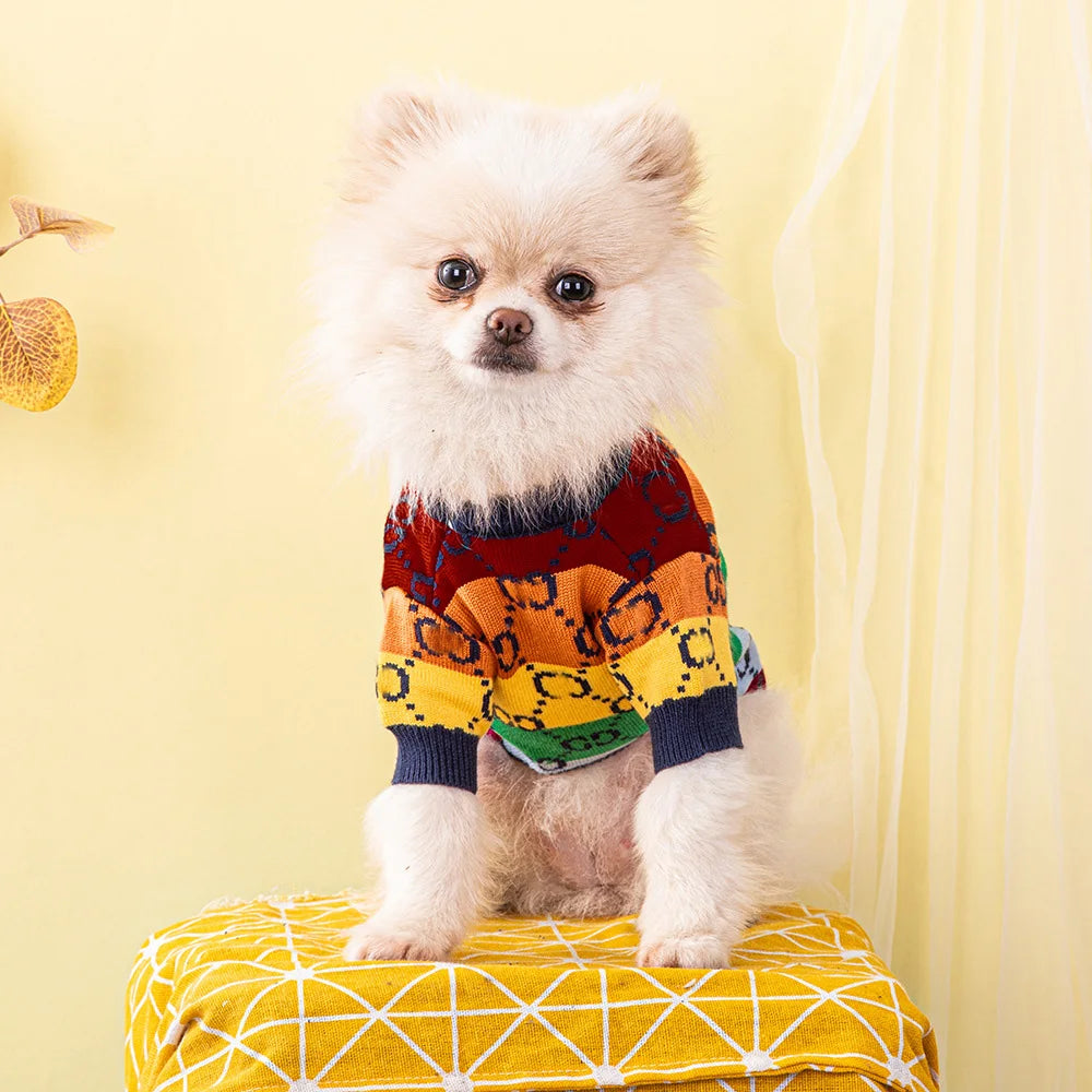 Rainbow Pullover Pet Sweater