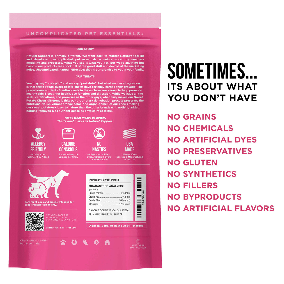 The Only Dehydrated Sweet Potato Chews Dogs Need: 8 oz