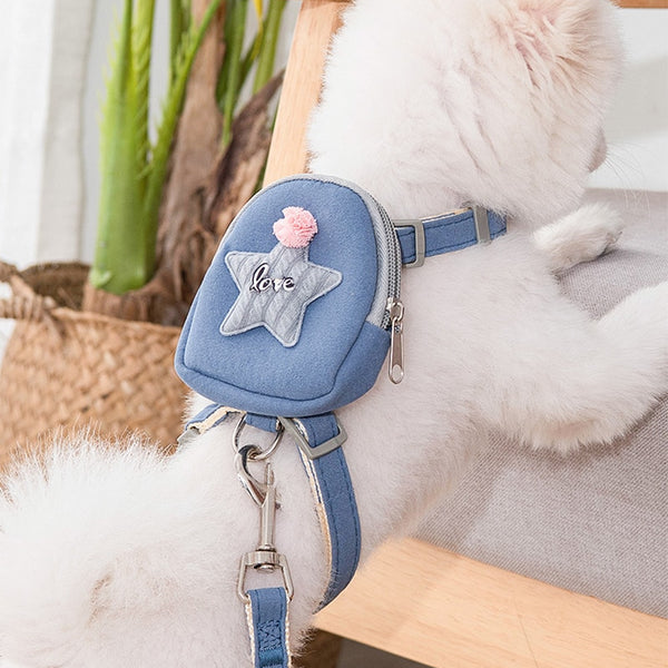 Adorable Pet Harness with Treat Bag