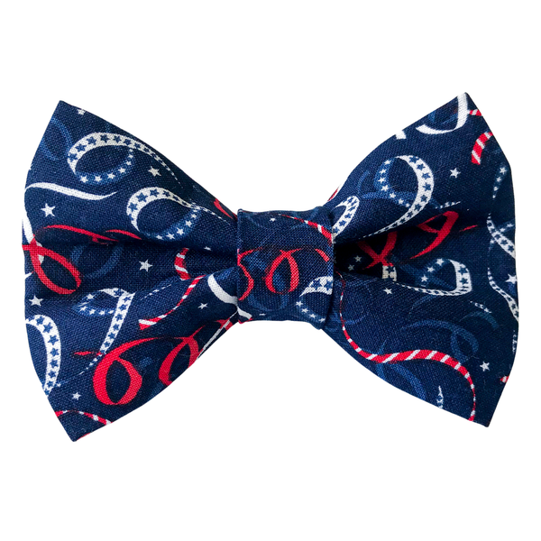 Red White and Blue Confetti Pet Bowtie for Fourth of July